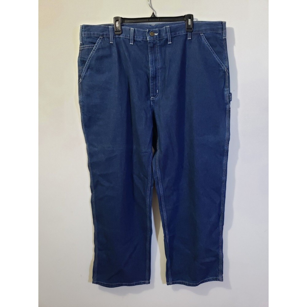 Carhartt B13DST Mens Carpenter Denim Work Jeans Size 44X30 Relaxed Fit